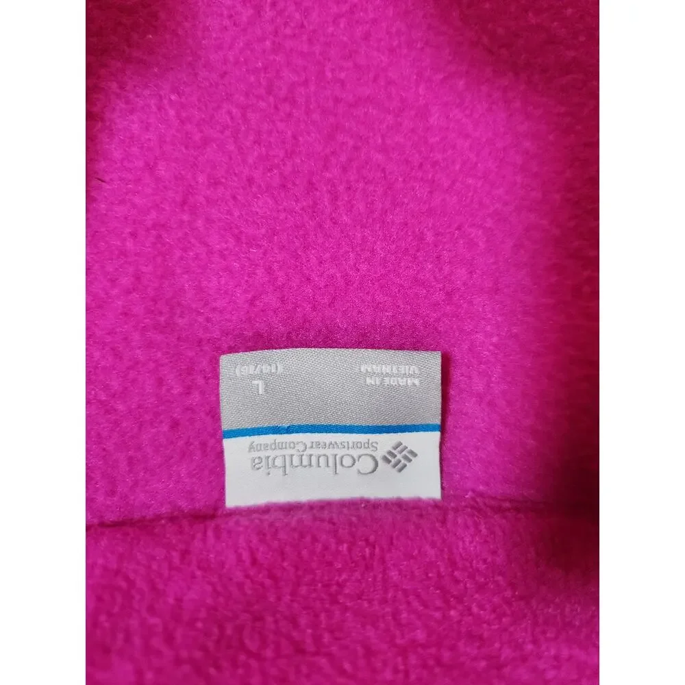 Columbia‎ Girls Size Large 14-16 Full Zip Pink Fleece Jacket